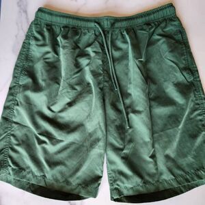 Zara mens L forest green swim trunks summer bottoms